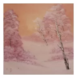 Buy Oil Painting 40x40 Cm, Beautiful Snow Place By Art Bob Ross • 98.92£