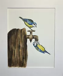 Buy Original Painting  Blue Tits British Birds, Wildlife Art, Garden Birds • 12£