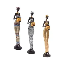 Buy African Figurine Novelty Women Statue For Living Room Restaurant Book Shelf • 18.11£
