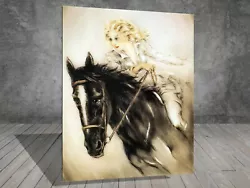 Buy Louis Icart Lady Riding A Horse CANVAS PAINTING ART PRINT POSTER 992 • 4.25£