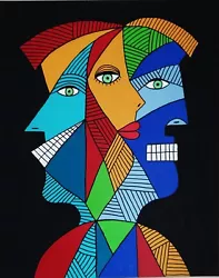 Buy A.Z. Davis 20 X 16  Painting Abstract Modern Figurative Picasso Style Pop Cubism • 82.69£