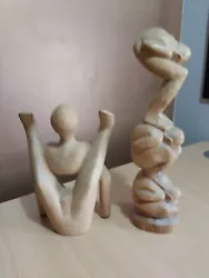 Buy 2 Carved Wooden Statues • 9.55£