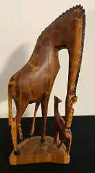 Buy Hand Carved Wood Mother And Baby Giraffe Sculpture Made In Kenya • 33.07£