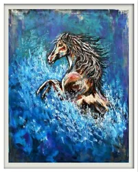 Buy Original Horse Acrylic Painting On Canvas. 39.5 X 50 Cm, Unframed On Canvas • 50£