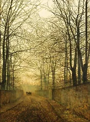 Buy JOHN ATKINSON GRIMSHAW CANVAS PICTURE PRINT WALL ART - October Gold • 17.95£