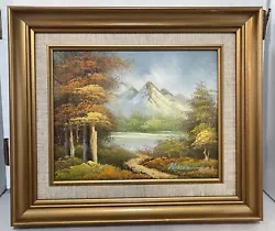 Buy Vintage MOUNTAIN FOREST SCENE Painting Signed HORTON Original Oil Painting • 24.86£