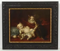 Buy Louis Eugène Lambert (1825-1900),  Playing Kittens , Oil On Canvas • 3,939.44£