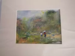 Buy An Original Painting By Silas Wood - 2 Persons, Hat, Garden • 24.99£