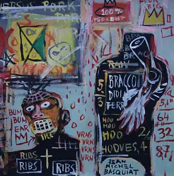 Buy Fine Unique Painting – Expressive Composition, Signed Jean Michel Basquiat W COA • 591.23£