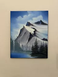 Buy Bob Ross Style Art Original Landscape Oil Painting “Glacier Lake” 16x20 Ooak • 189£