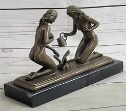 Buy Handmade Bronze Figure Naked Woman Gardner With Sensuous Erotic Plant • 99.06£