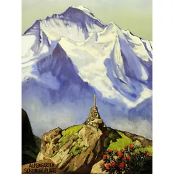 Buy Painting Landscape Alpine Scene Mountain Schynige Platte Swiss Fine Art Print Po • 11.99£