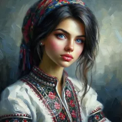 Buy A Girl From Ukraine Oil Painting Digital Art Wallpaper Photo JPG Image OOAK • 1.89£