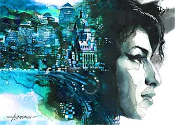 Buy ACEO / Amy Winehouse / London /  LE Print Of Original Painting By Sergej Hahonin • 4.10£