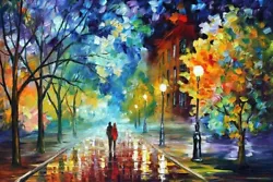 Buy H267 Pure Handpainted Acrylic Decorative Painting On Canvas Streetscape 70x100cm • 41.98£