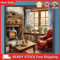 Buy Paint By Numbers Kit On Canvas DIY Oil Art Winter Fireplace Picture Decor40x40cm • 7.19£