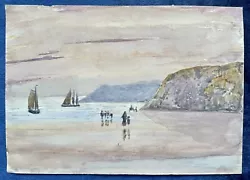 Buy Antique Watercolour Beach & Seascape, George Chance C.1880 • 8£