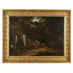 Buy Antique Painting With Forest Landscape Oil On Canvas XIX Century • 4,120£