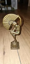 Buy Bronze Art Deco Marcel Bouraine Fan Dancer Statue 24cm Tall • 110£