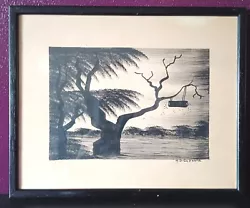 Buy Vintage Signed Pen/ Pencil Drawing. Possibly African.  • 9.49£