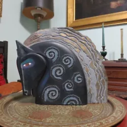 Buy 1999 Large Black And Grey Laurel Burch Colorful Horse Head Bust Ceramic Statue • 125.68£