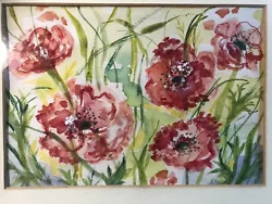 Buy Lovely Poppies - Field Of Red Flower Flowers - Watercolour Painting - Art Floral • 25.90£