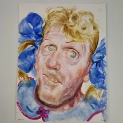 Buy Michael Stennett Signed Watercolour Portrait Of Artist Grayson Perry • 119£