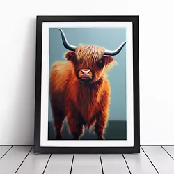 Buy Peaceful Highland Cow Wall Art Print Framed Canvas Picture Poster Decor • 24.95£