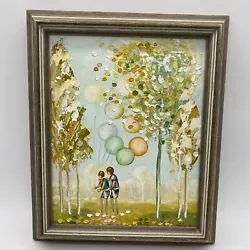 Buy Whimsical Girls Balloons Tree Landscape Art Painting Textured 3D Framed Signed • 33.07£