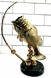 Buy 14kt Gold Over Bronze Large Mouth Bass Statue • 789.35£