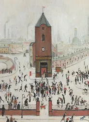 Buy Ls Lowry Picture Town Centre 1966  Detail Splendid Mounted  Print Not Framed • 15£