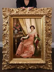 Buy Fine Large Antique 19th Century Oil Painting Italian Society Beauty Soulacroix • 34,950£