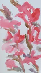 Buy Abstract Floral Watercolour Painting 12 X 21cm • 1.50£
