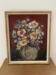 Buy Vintage Framed Flowers In Vase Still Life Oil Painting Framed • 29.99£