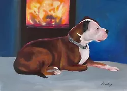 Buy Staffordshire Bull Terrier Portrait 10x8  Oil Sketch By Artist Susan Lye • 50£