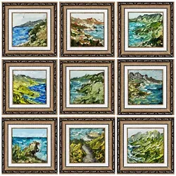 Buy Framed Seascape Art Set Coastal Beach Mantel Decor Above Fireplace Shelf Decor • 552.96£