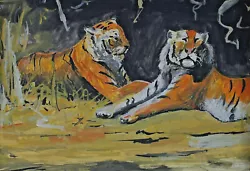 Buy Clearance Sale Pickup Handover Watercolor Tiger Couple Tiger • 99.76£