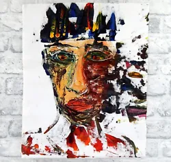 Buy Abstract Portrait Painting On Canvas Modern British Art Expressionist • 48£
