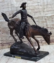 Buy The Bronco Buster 26  Bronze Western Cowboy Sculpture By Frederic Remington • 670.88£
