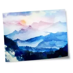 Buy 8x10  Prints(No Frames) - Watercolour Mountains Artistic Painting  #8738 • 4.99£