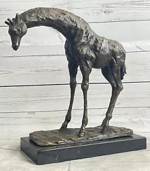 Buy African Graceful Giraffe Bronze Sculpture Figure Signed Classic Artwork By Milo • 199.20£