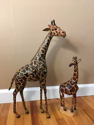 Buy **Vintage MCM GIRAFFE FIGURES TABLE SCULPTURES 18  & 12  TALL SET OF 2 MID-CENT. • 61.74£