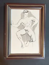Buy Vintage Ink Painting, Male Nude, Gay Int, Framed • 45.47£