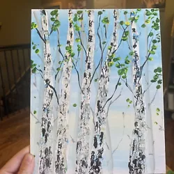 Buy Paintings On Canvas Original 8/10, Small,gift, Abstract Birch Trees,forest • 18.36£