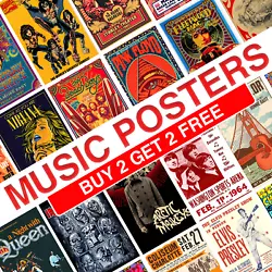 Buy Classic Music Concert Poster Retro Rock Vintage Wall Art Print • 0.99£