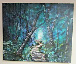 Buy Forest Silence - Hand Painted Canvas Wall Art Original Painting 60cmx50cmx1.5cm • 44.99£