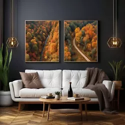 Buy Painting Of Autumn Trees Top View PRINTABLE Digital Wall Art Instant Deliver • 1.65£