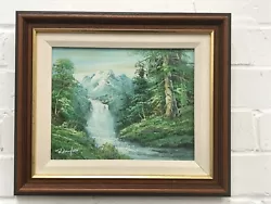 Buy Waterfall Landscape Framed Acrylic Painting 12x14  #JG • 14.24£