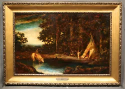 Buy 19th Century Native American Landscape With Lake Magnificent Sunset • 28,349.81£
