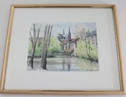 Buy Chartres Glass Framed Hand Painting Signed Artist Unknown 17x14 • 37.21£